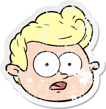 Bir insan tarafından çizilmiş karikatür erkek yüzü.