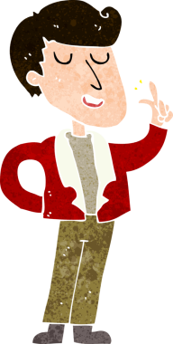 Bir insan tarafından çizilmiş parmakları şakırdatan havalı adam.