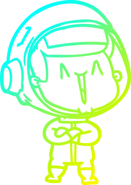 Bir insan tarafından çizilmiş mutlu bir astronotun soğuk gradyan çizimi.