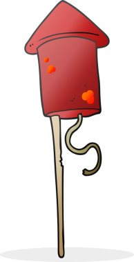 Bir insan tarafından çizilmiş havai fişek karikatürü.