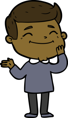 Bir insan tarafından çizilmiş mutlu çizgi film adamı.