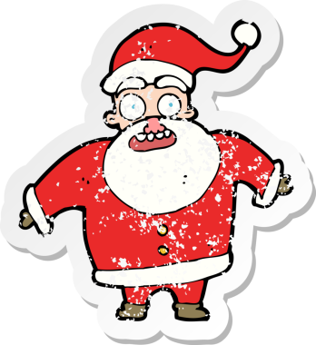 Bir çizgi filmin gerilimli çıkartması bir insan tarafından çizilmiş Noel Baba 'yı şok etti.