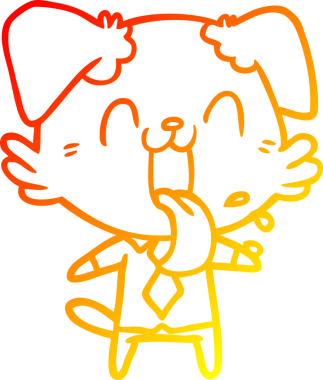 Bir insan tarafından çizilmiş çizgi film köpeğinin sıcak çizgi çizimi