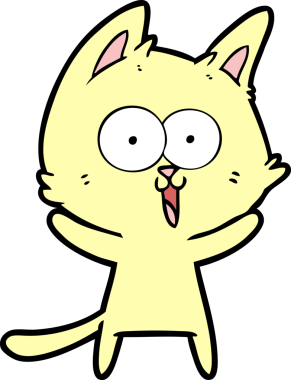 Bir insan tarafından çizilmiş komik çizgi film kedisi.