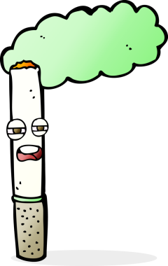 Bir insan tarafından çizilmiş mutlu bir sigara.