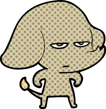 Bir insan tarafından çizilmiş kızgın bir fil.