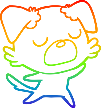 gökkuşağı gradyan çizimi bir insan tarafından çizilmiş bir çizgi köpek