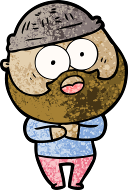 Bir insan tarafından çizilmiş sakallı bir adam.