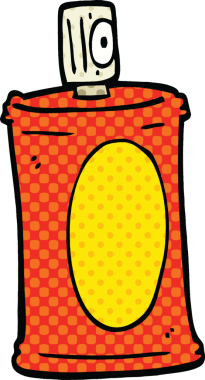 Çizgi roman tarzı sprey bir insan tarafından çizilmiş.