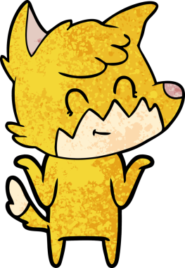 Bir insan tarafından çizilmiş çizgi film dostu tilki.