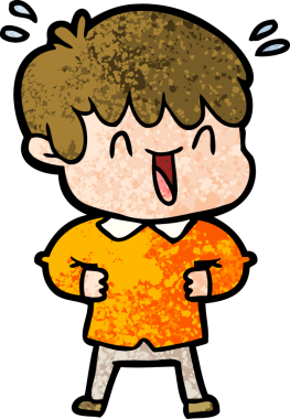 Bir insan tarafından çizilmiş gülen çocuk.