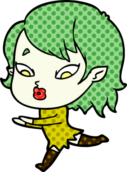 Bir insan tarafından çizilmiş şirin vampir kız çizgi filmi.