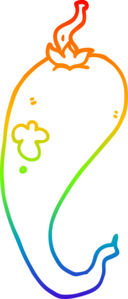 gökkuşağı gradyan çizgi çizimi bir insan tarafından çizilmiş kırmızı biber