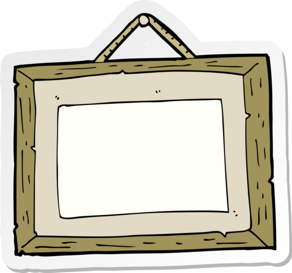 Bir insan tarafından çizilmiş bir karikatür çerçevesinin etiketi