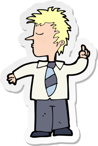 Çizgi film karakterinin çıkartması bir insan tarafından çizilmiş.