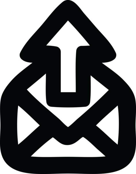 bir insan tarafından çizilmiş e- posta simgesi gönder