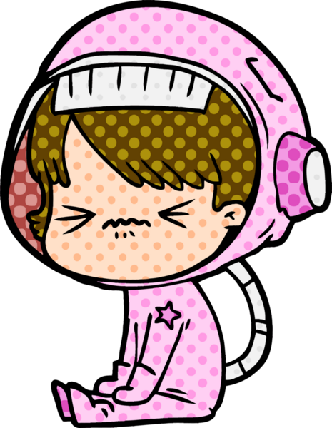 Bir insan tarafından çizilmiş kızgın uzay kızı.