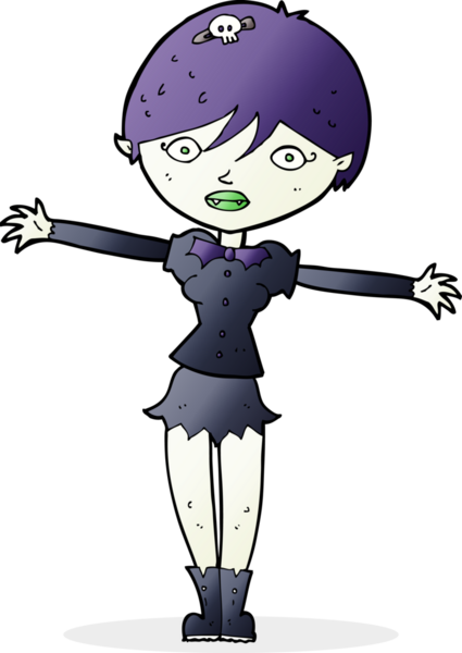 Bir insan tarafından çizilmiş vampir kız çizgi filmi.