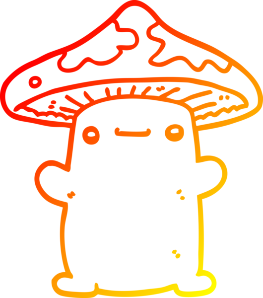 Bir insan tarafından çizilmiş bir mantarın sıcak gradyan çizimi