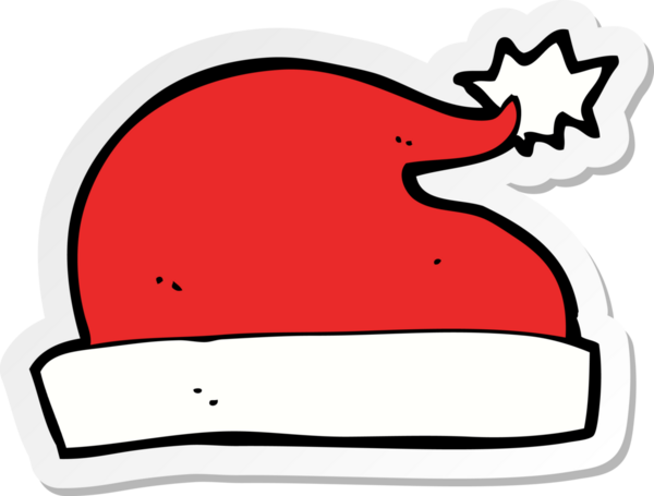 Bir insan tarafından çizilmiş bir Noel Baba şapkasının çıkartması.