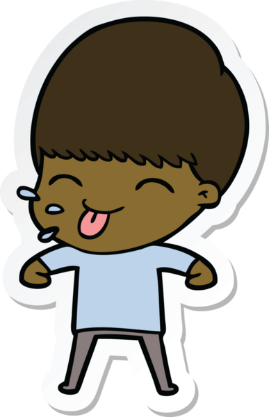 Bir insan tarafından çizilmiş kaba bir adamın karikatür çıkartması.