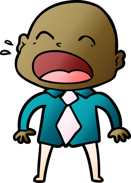 Bir insan tarafından çizilmiş kel adam diye bağıran çizgi film.