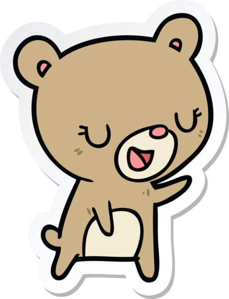 Bir insan tarafından çizilmiş çizgi film ayısının çıkartması.