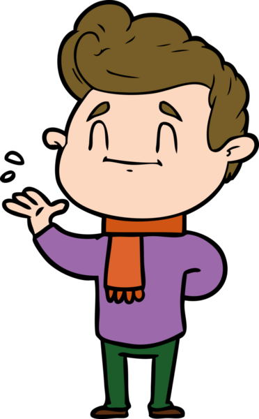 Bir insan tarafından çizilmiş mutlu çizgi film adamı.