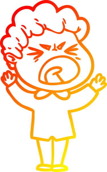 Bir insan tarafından çizilmiş kızgın bir adamın çizgi film çizimi.