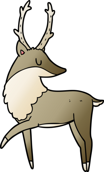 Bir insan tarafından çizilmiş karikatür geyiği.