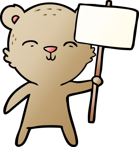 Bir insan tarafından çizilmiş mutlu çizgi film ayısı.