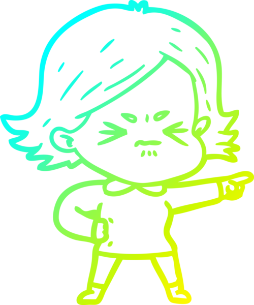 Bir insan tarafından çizilmiş kızgın bir karikatür çizimi.