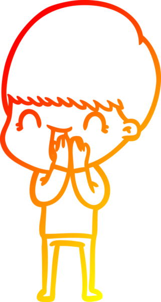 Bir insan tarafından çizilmiş mutlu çizgi film çocuğu çizimi.