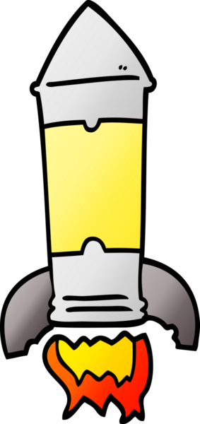 bir insan tarafından çizilmiş vektör gradyan çizim roketi