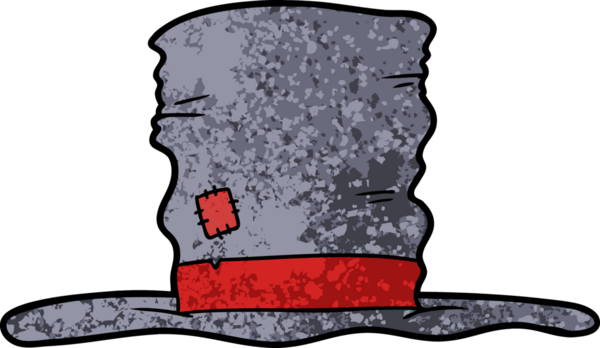 Bir insan tarafından çizilmiş eski bir şapka karikatürü.