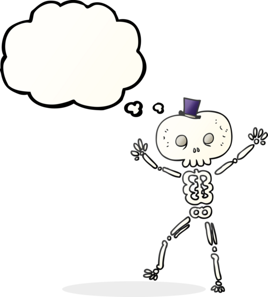 Bir insan tarafından çizilmiş serbest çizim balon karikatür dans iskeleti