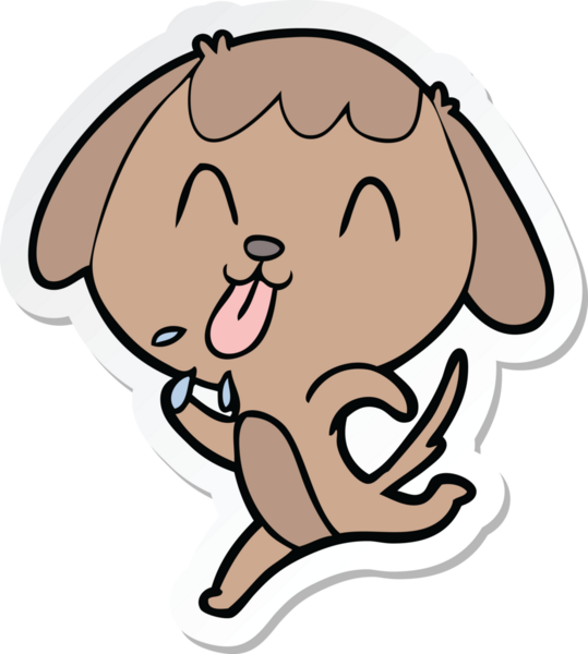 Bir insan tarafından çizilmiş şirin bir köpeğin çıkartması.