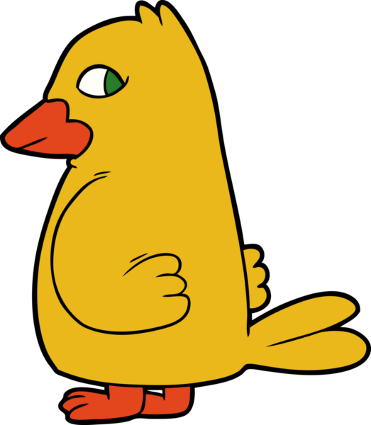 Bir insan tarafından çizilmiş çizgi film kuşu.