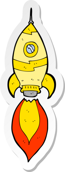 Bir insan tarafından çizilmiş bir uzay gemisinin çıkartması.