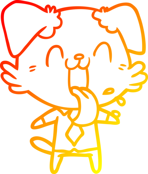 Bir insan tarafından çizilmiş çizgi film köpeğinin sıcak çizgi çizimi