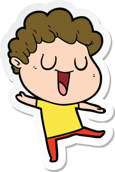 Bir insan tarafından çizilmiş Dan çizgi filmindeki adamın çıkartması.