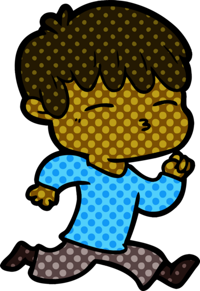 Bir insan tarafından çizilmiş meraklı bir çocuk.