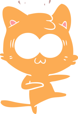 Bir insan tarafından çizilmiş düz renkli çizgi film.