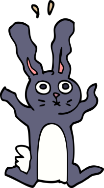 Bir insan tarafından çizilen karalama uyarılmış tavşan.