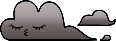 Bir insan tarafından çizilmiş bir fırtına bulutunun gölgelenmiş karikatürü