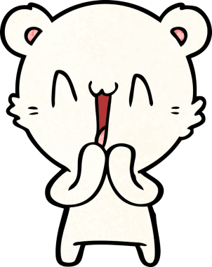 Bir insan tarafından çizilmiş mutlu kutup ayısı karikatürü