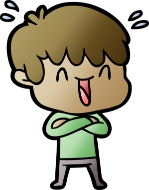 Bir insan tarafından çizilmiş gülen çocuk.