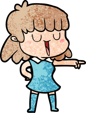 Bir insan tarafından çizilmiş karikatür kadın.