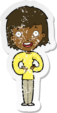 Bir insan tarafından çizilmiş mutlu bir karikatürün gerilimli yapıştırması.