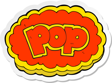 Bir insan tarafından çizilmiş POP sembolünün çıkartması